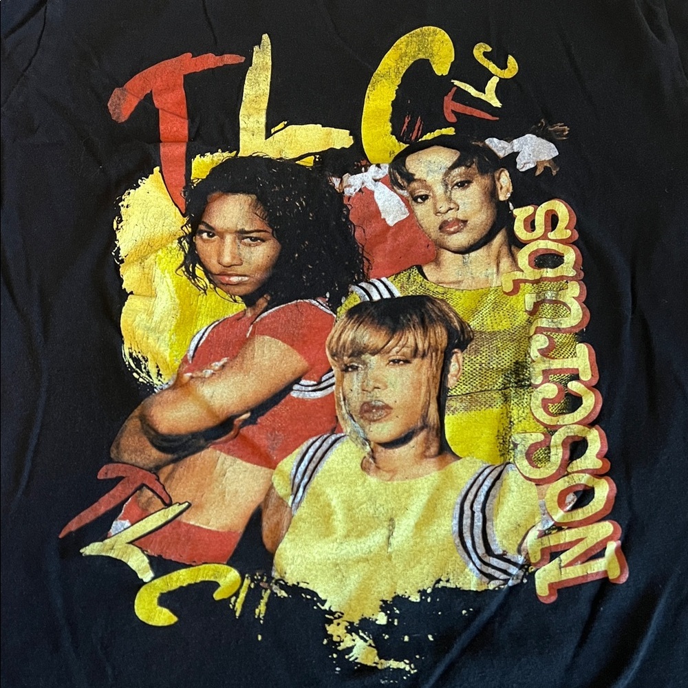 TLC No Scrubs Graphic TShirt Black Size Large *Flaws/Wear